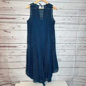 Tibi | Dresses | Tibi Eyelet Drop Waist Silk Cotton Blend Midi Dress |  Poshmark